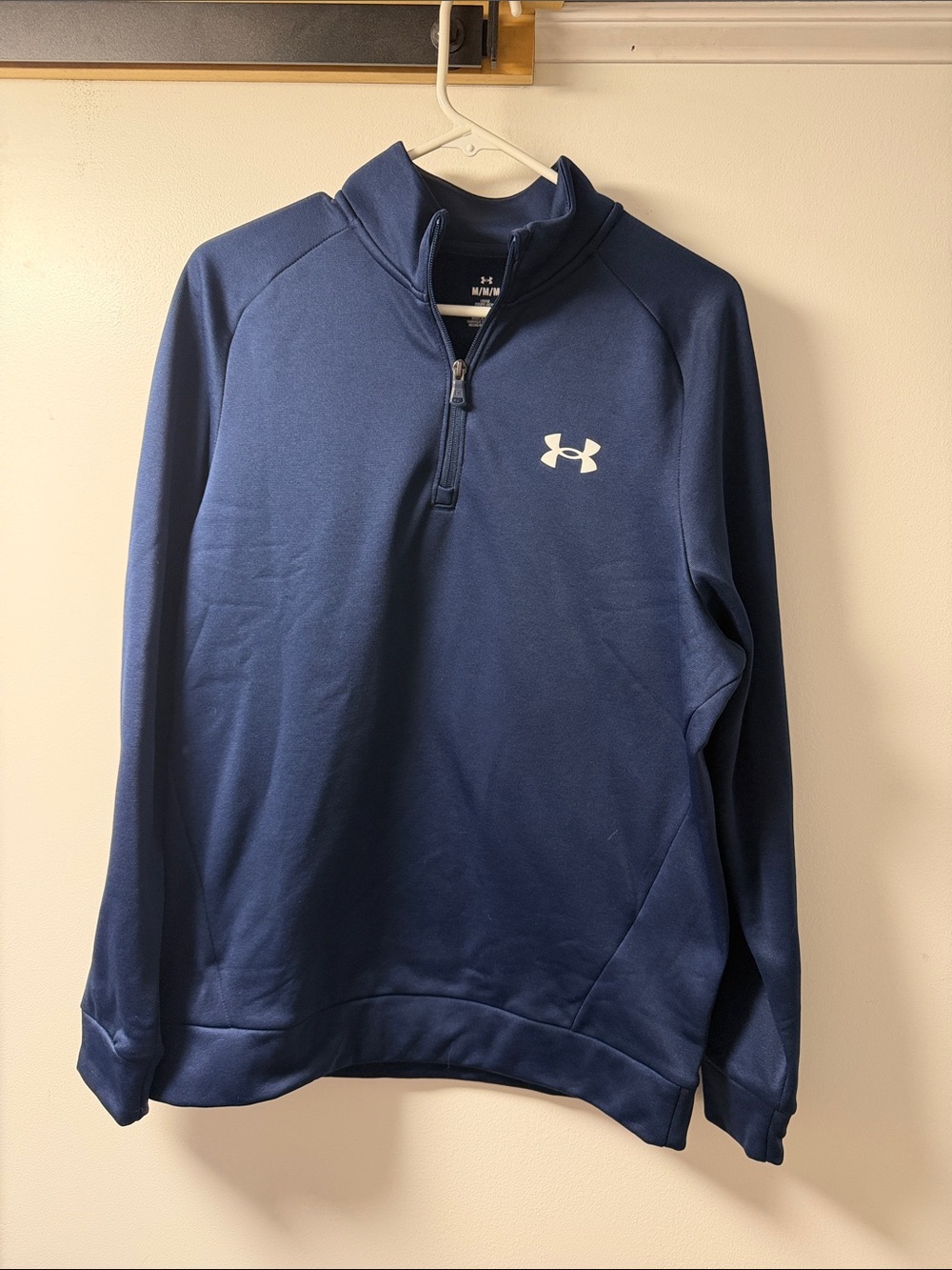 Under Armour Navy Quarter-Zip Pullover with White Logo